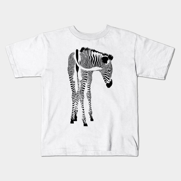 Zebra Kids T-Shirt by CloudyGlow